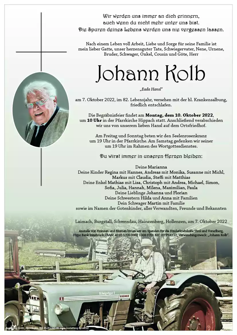 Parte von Johann Kolb